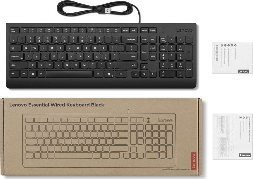 Lenovo Essential Wired Keyboard (Black) - Slovak 245/PS/2/SK/Černá