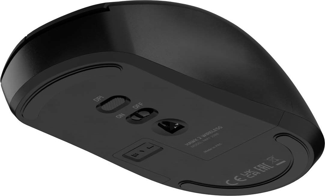 Laserová bezdrátová myš Natec HAWK 2/Kancelářská/Laserová/3 200 DPI/Bezdrátové USB/Černá