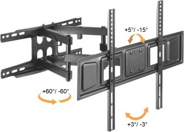 Výsuvný držák Brateck LPA63-466 pro TV 37"-80" 40kg polohovatelný nástěnný