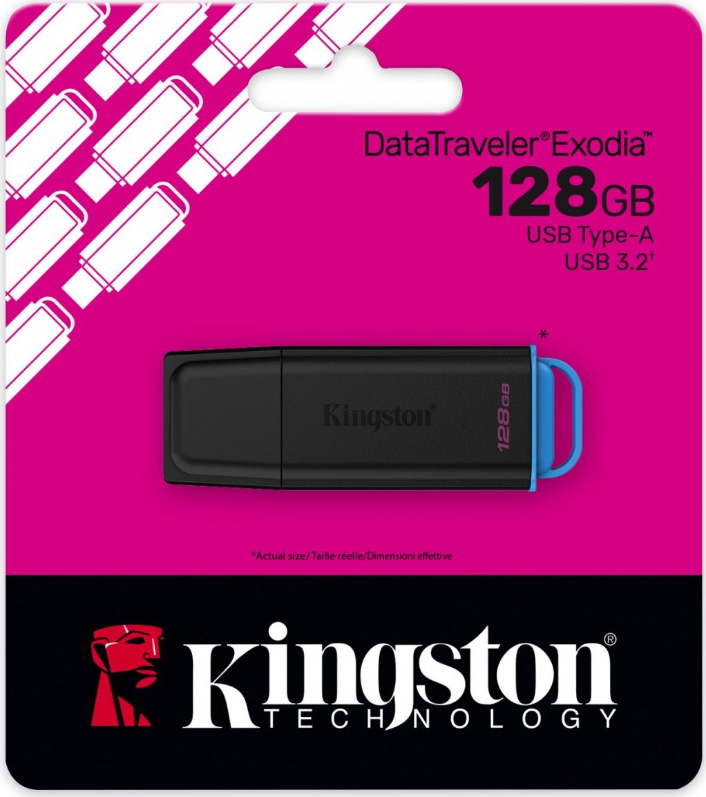 Kingston DataTraveler Exodia/128GB/USB 3.2/USB-A/Černá