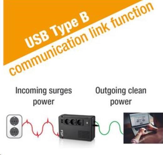 Fortron UPS FSP ECO 800 FR, 800 VA / 480 W, USB, RJ45, line interactive