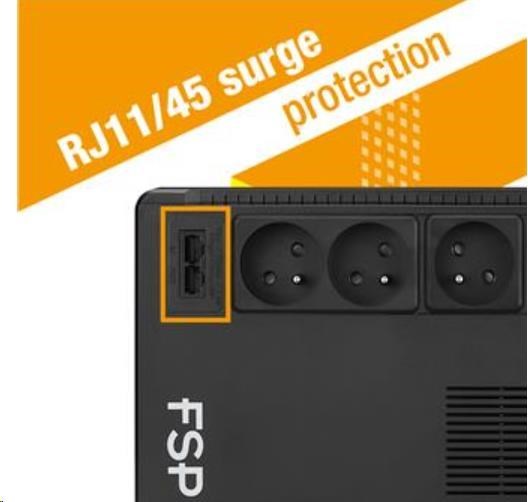 Fortron UPS FSP ECO 800 FR, 800 VA / 480 W, USB, RJ45, line interactive