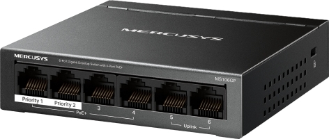 Mercusys MS106GP 6xGb desktop switch 4xPoE+