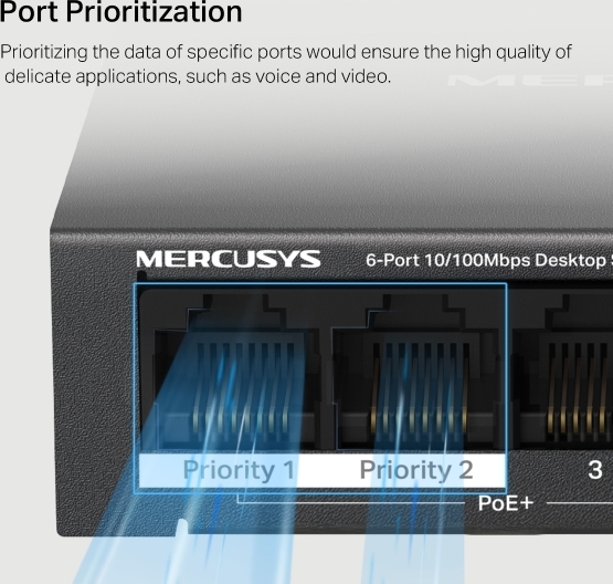 Mercusys MS106GP 6xGb desktop switch 4xPoE+