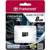 TRANSCEND MicroSDHC 8GB Premium, Class 10 UHS-I 300x, bez adaptéra