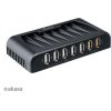 AKASA HUB USB Connect 7FC, 5x USB 2.0, 2 nabíjacie porty USB, externé, s napájacím adaptérom