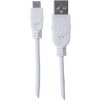 MANHATTAN Pripojovací kábel USB 2.0 A samec / Micro-B samec, 1.8 m, biela