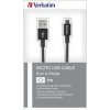 VERBATIM 48866 kabel Micro B USB Cable Sync & Charge 30cm (Black))_O2 polep