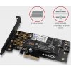 AXAGON PCEM2-D, PCIe x4 - M.2 NVMe M-key + SATA B-key slot adaptér, vrátane. LP