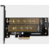 AXAGON PCEM2-D, PCIe x4 - M.2 NVMe M-key + SATA B-key slot adaptér, vrátane. LP