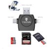 Čítačka pamäťových kariet Viking OTG SD a Micro SD 4v1 s konektorom APPLE Lightning / Micro USB / USB 3.0 / USB-C, čierna