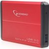 Externý box GEMBIRD pre 2.5" zariadenie, USB 3.0, SATA, červená