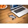 VERBATIM 49142 Multiportový HUB USB-C, 3x USB 3.0, 1x USB-C, HDMI, LAN, SD, microSD, šedý dok