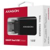 AXAGON ACU-DS16, SMART sieťová nabíjačka 16W, 2x USB-A port, 5V/2.2A + 5V/1A