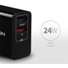 AXAGON ACU-QS24, sieťová nabíjačka QC & SMART 24 W, 2x port USB-A, QC3.0/AFC/FCP + 5V/1,2A
