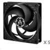 Ventilátor ARCTIC P12 120mm, hodnotné balenie (5ks), čierny