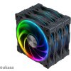 AKASA ventilátor SOHO AR, 12cm ARGB PWM fan 3pcs bundle + FLEXA FP5H AK-CBFA08-30BK + ARGB LED splitter AK-CBLD07-50BK