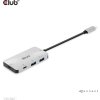 Club3D USB-C Gen2 PD hub pre 2x USB-C 10G porty a 2x USB-A 10G porty