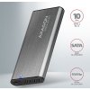 AXAGON EEM2-SG2, USB-C 3.2 Gen 2 - M.2 NVMe a SATA SSD kovový RAW box, bez skrutiek, strieborný
