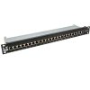 19" Patch panel LYNX 24port, STP, Cat6A, krone, čierny