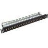 19" Patch panel LYNX 24port, STP, Cat6A, krone, čierny