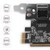 AXAGON PCEE-GRF, sieťová karta PCIe - 1x Gigabit Ethernet port (RJ-45), Realtek, vrátane. LP