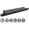 Solarix Patch panel 24 x RJ45 CAT5E UTP s prepojovacou lištou 1U SX24L-5E-UTP-BK-N