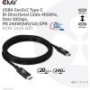 Club3D kabel USB4 Gen2x2 Typ-C, Oboustranný USB-IF Certifikovaný data kabel, Data 20Gbps, PD 240W(48V/5A) EPR M/M 2m