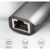 AXAGON ADE-25R, USB-A 3.2 Gen 1-2.5 Gigabitová sieťová karta Ethernet, Realtek 8156, automatická inštalácia, sivá