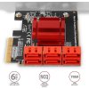 AXAGON PCES-SA6, radič PCIe - 6x interný port SATA 6G, ASM1166, SP a LP