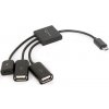 USB hub pre telefóny a tablety, OTG micro USB, GEMBIRD