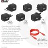 Cestovná nabíjačka Club3D PPS 45W technológia GAN, dvojportový USB Type-C, Power Delivery(PD) 3.0 Podpora