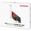 AXAGON PCEM2-ND, PCIe x8 radič - 2x M.2 NVMe M-key slot, RAID, podpora dosiek bez bifurkace, vr. LP