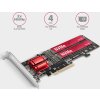 AXAGON PCEM2-ND, PCIe x8 radič - 2x M.2 NVMe M-key slot, RAID, podpora dosiek bez bifurkace, vr. LP
