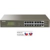 Tenda TEG1116P-16-150W - PoE AT Switch 135Watt, 16xRJ45 Switch s 16x 10/100/1000 Mbps PoE, bez ventilátora, kovový