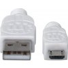 MANHATTAN Pripojovací kábel USB 2.0 A samec / Micro-B samec, 1 m, biely