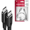 AXAGON BUCM-CM20AB, HQ kábel USB-C <-> USB-C, 2 m, USB 2.0, PD 60W 3A, ALU, opletenie, čierny