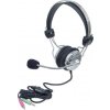 MANHATTAN Sluchátka s mikrofonem, lehce nastavitelná s flexibilním mikrofonem
