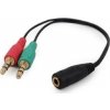 konektor 2x jack IN 3,5 mm audio stereo + mikrofón na 4 pinový jack OUT 3,5mm, CABLEXPERT