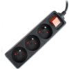 GEMBIRD prodlužovačka 3FR/10A/C14, 0,6m, černá