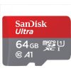 SanDisk MicroSDXC karta 64GB Ultra (140 MB/s, A1 Class 10 UHS-I) + adaptér