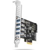 AXAGON PCEU-43RS, PCIe radič, 4x USB 3.2 Gen 1 port, 5 Gbps, napájanie z PCIe alebo SATA, SP & LP