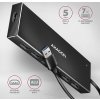 AXAGON HUE-F7A, 7x USB 3.2 Gen 1 ALU FLAT CHARGING hub, micro USB napájací konektor, kábel USB-A 1m