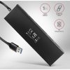 AXAGON HUE-F7A, 7x USB 3.2 Gen 1 ALU FLAT CHARGING hub, micro USB napájací konektor, kábel USB-A 1m