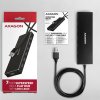 AXAGON HUE-F7A, 7x USB 3.2 Gen 1 ALU FLAT CHARGING hub, micro USB napájací konektor, kábel USB-A 1m