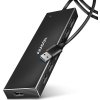 AXAGON HUE-F7A, 7x USB 3.2 Gen 1 ALU FLAT CHARGING hub, micro USB napájací konektor, kábel USB-A 1m