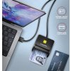 AXAGON CRE-SM3SD, USB-A FlatReader 4-slot čítačka kariet ID card (eID klient) + SD/microSD/SIM, 1,3 m kábel
