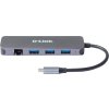 D-Link DUB-2334 USB-C Hub with Gigabit Ethernet and 3x USB3.0