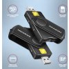 AXAGON CRE-SMP2A, USB-A + USB-C PocketReader 4-slot čítačka Smart card (eID klient) + SD/microSD/SIM