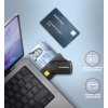 AXAGON CRE-SMP2A, USB-A + USB-C PocketReader 4-slot čítačka Smart card (eID klient) + SD/microSD/SIM